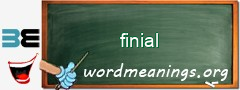 WordMeaning blackboard for finial